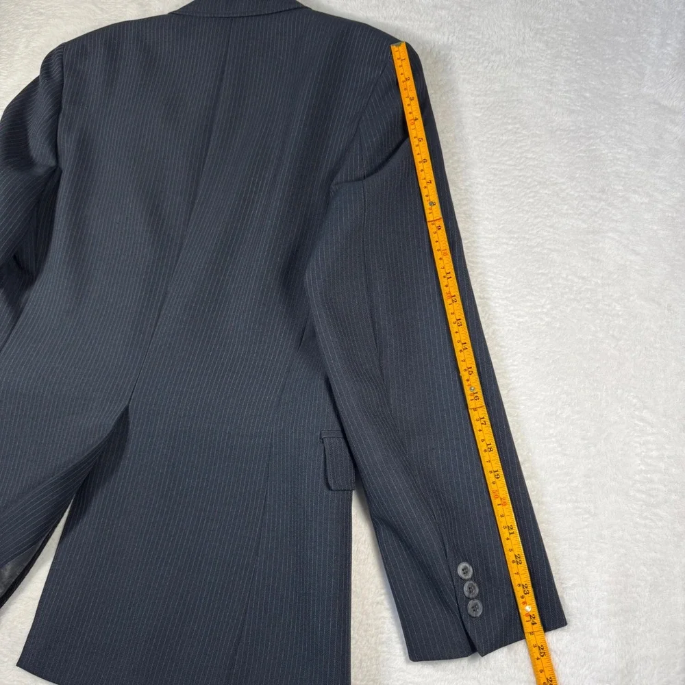 Levi's Action Suits Blazer Mens 40‎ Navy Blue Excellent Pinstripe Two-Button